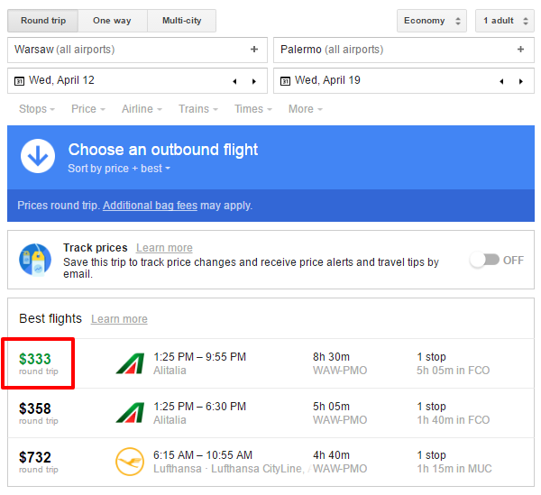 How to find a cheap flight by changing the destination