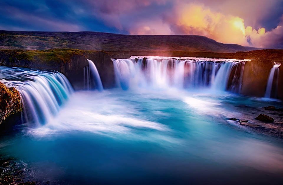 Beautiful Godafoss Waterfall in Iceland