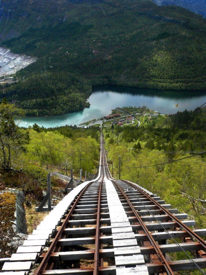 Mågelibanen, the funicular on the way to Trolltunga, Norway