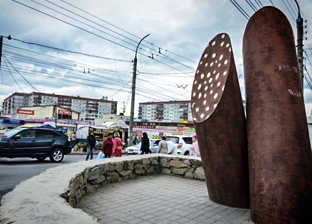 Sausage Monument in Novosibirsk