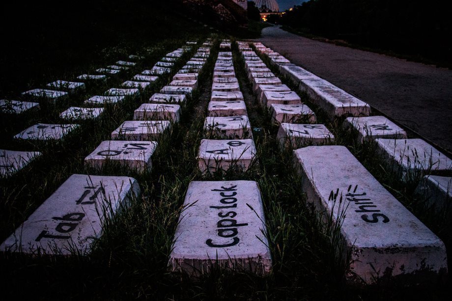 Qwerty Keyboard Monument in Yekaterinburg