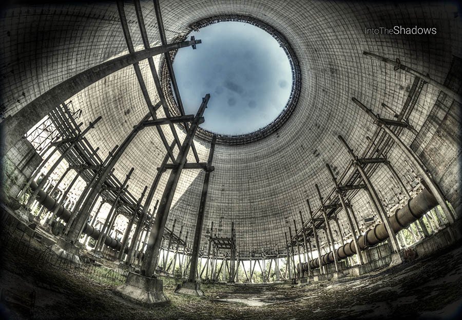 Inside of the cooling tower in Chernobyl